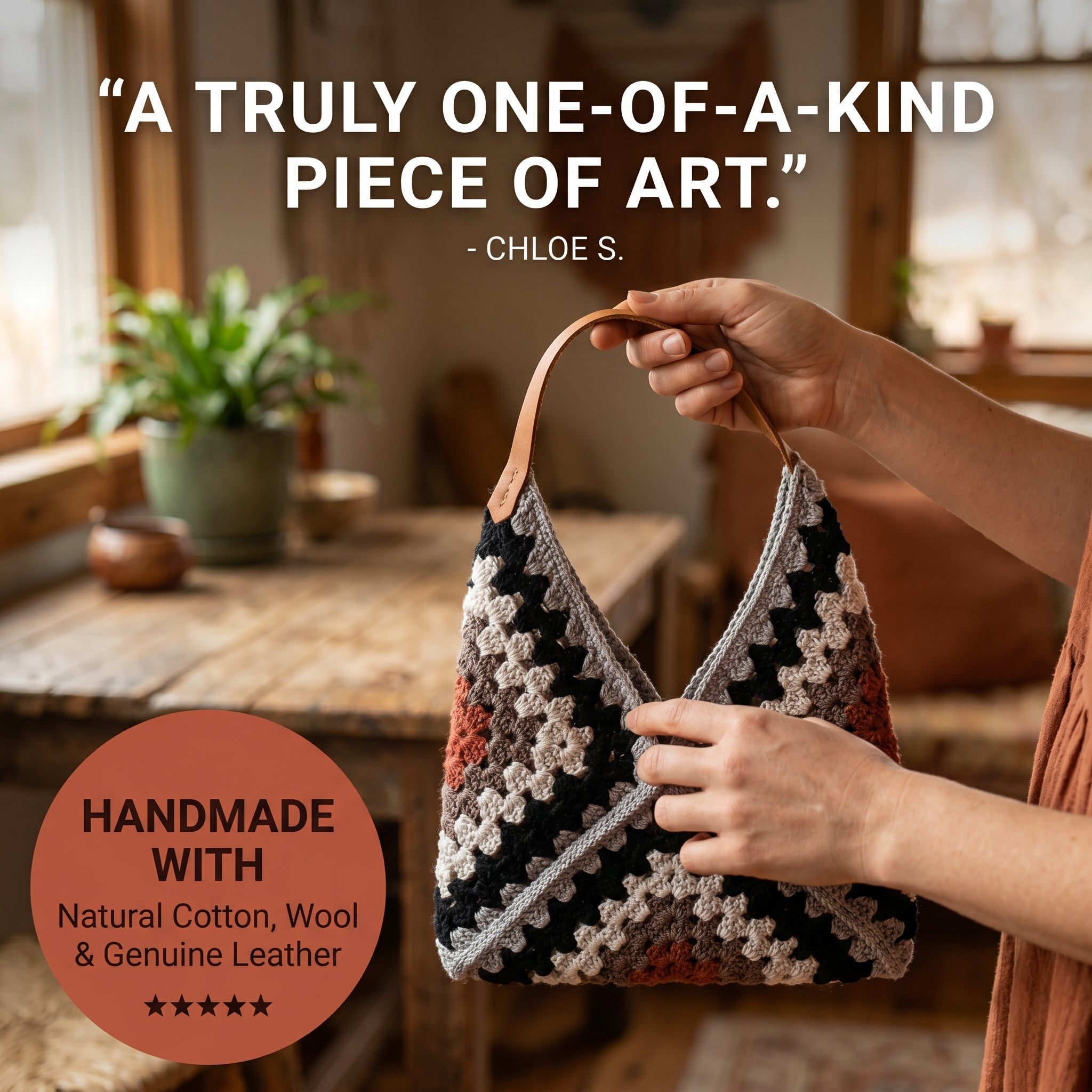 Crocheted handbag