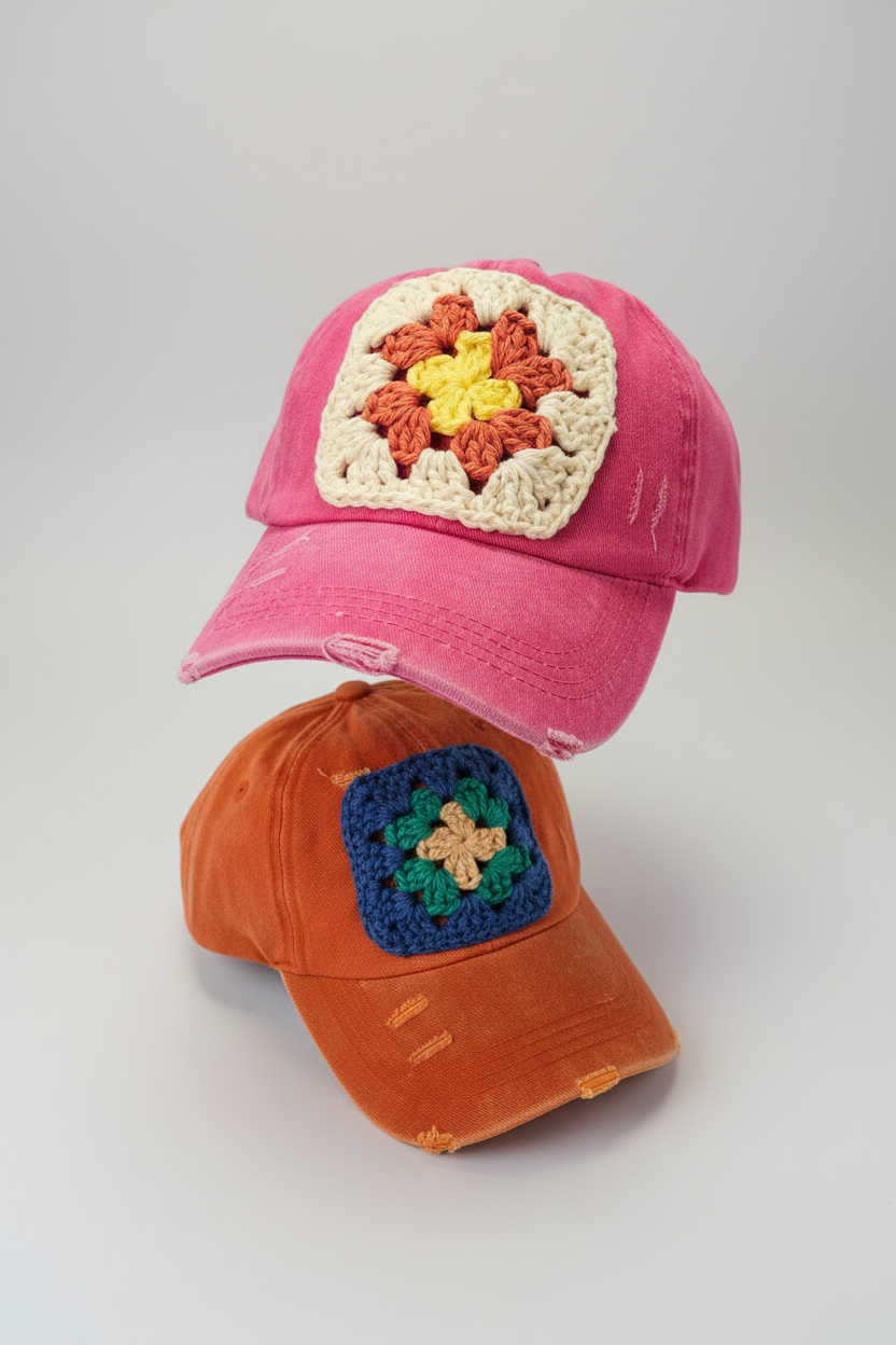 Granny Square Ball Caps